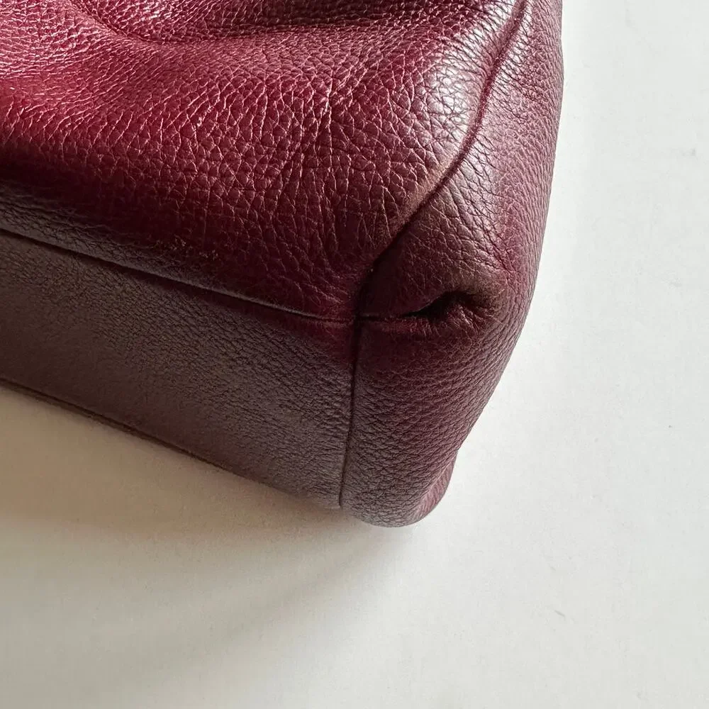 Coach Phoebe Hobo Bag Berry Pebbled Leather Tote Burgundy Wine Purse Shoulder - Picture 9 of 13